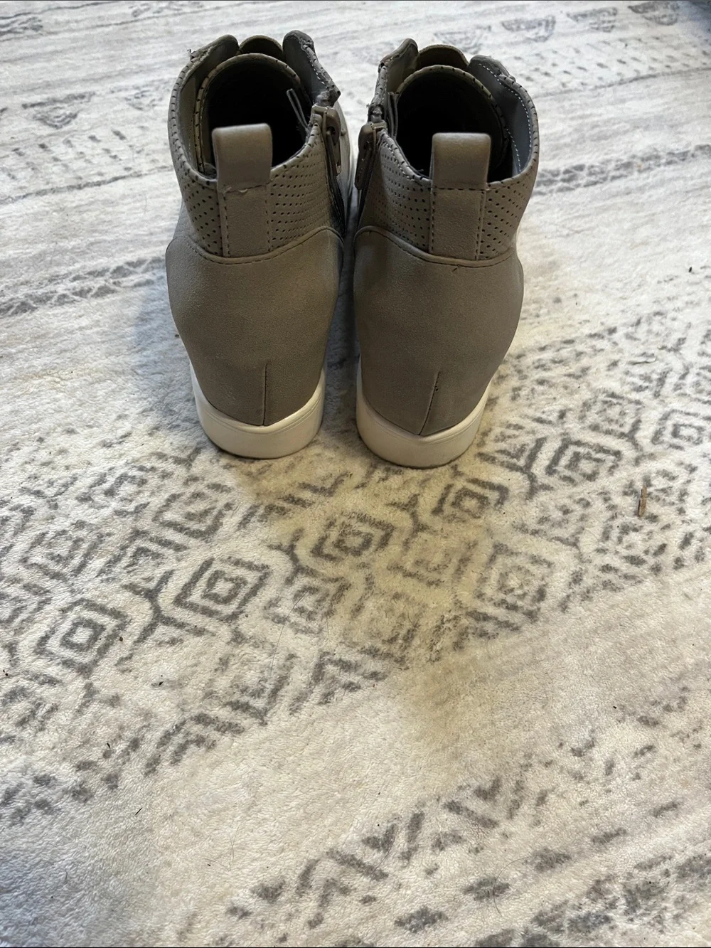 Arizona Jean Company Taupe Knit Wedge Slip-On Sneakers